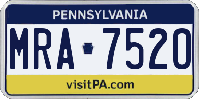 PA license plate MRA7520