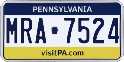 PA license plate MRA7524