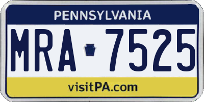 PA license plate MRA7525