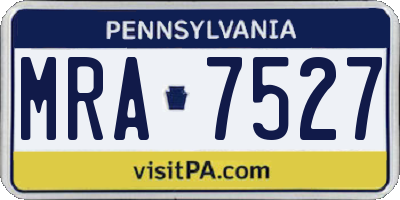PA license plate MRA7527