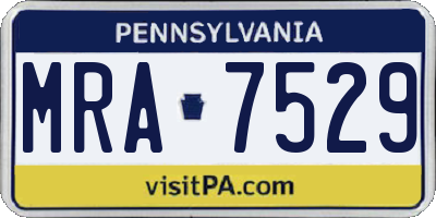 PA license plate MRA7529