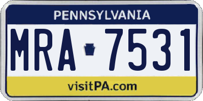 PA license plate MRA7531