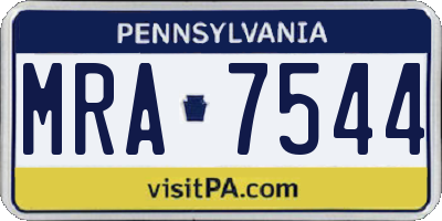 PA license plate MRA7544