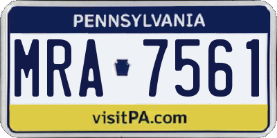 PA license plate MRA7561