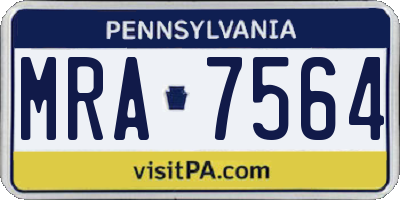 PA license plate MRA7564