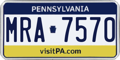 PA license plate MRA7570