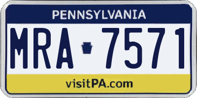 PA license plate MRA7571