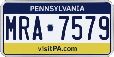 PA license plate MRA7579