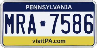 PA license plate MRA7586