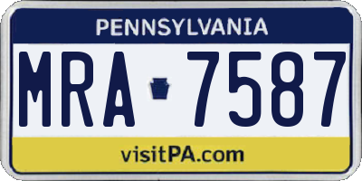 PA license plate MRA7587