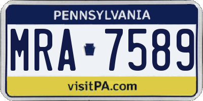 PA license plate MRA7589