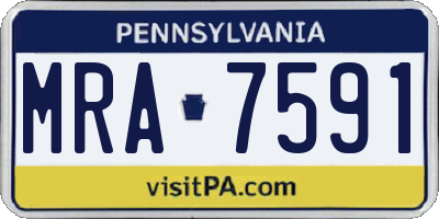 PA license plate MRA7591
