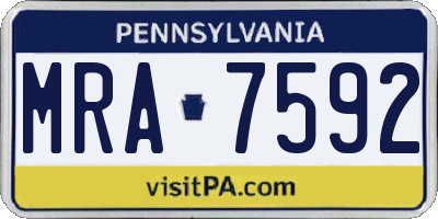 PA license plate MRA7592