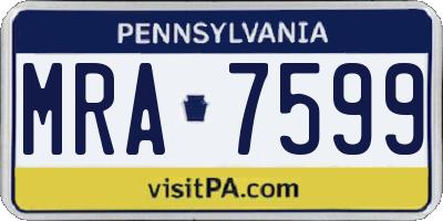 PA license plate MRA7599