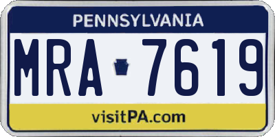 PA license plate MRA7619