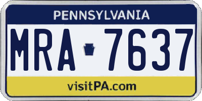 PA license plate MRA7637