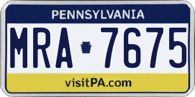 PA license plate MRA7675