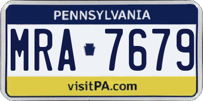 PA license plate MRA7679