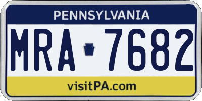 PA license plate MRA7682