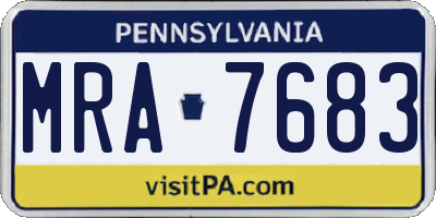 PA license plate MRA7683