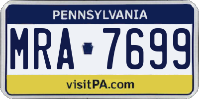 PA license plate MRA7699