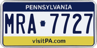 PA license plate MRA7727