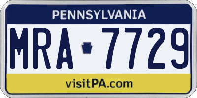 PA license plate MRA7729
