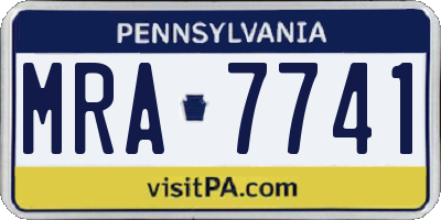 PA license plate MRA7741
