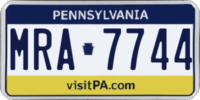 PA license plate MRA7744