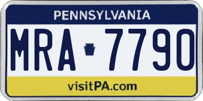 PA license plate MRA7790