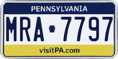 PA license plate MRA7797