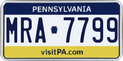 PA license plate MRA7799