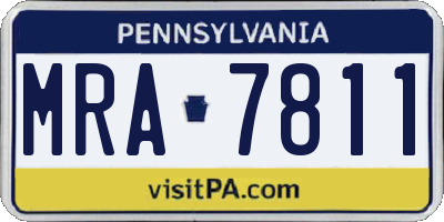 PA license plate MRA7811
