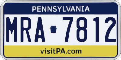 PA license plate MRA7812