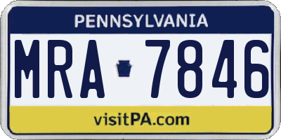 PA license plate MRA7846