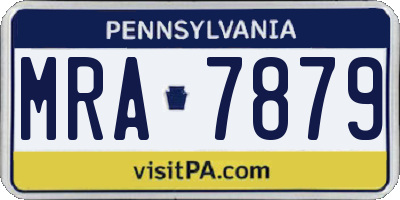 PA license plate MRA7879