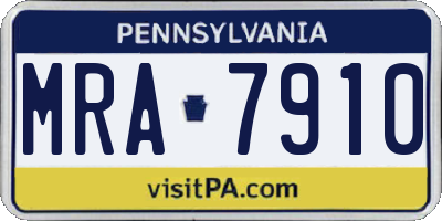 PA license plate MRA7910
