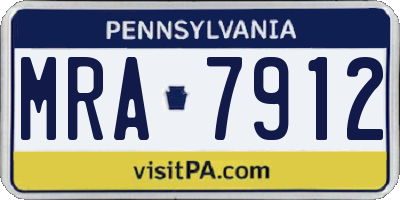 PA license plate MRA7912