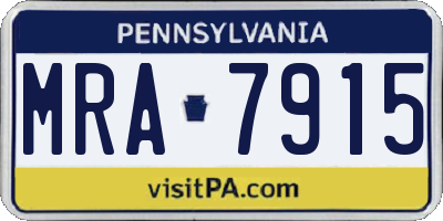 PA license plate MRA7915