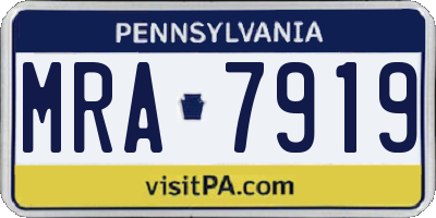 PA license plate MRA7919