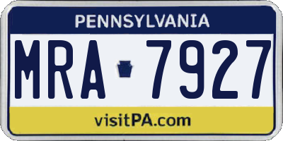 PA license plate MRA7927