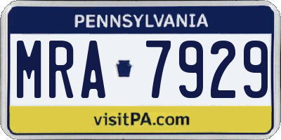 PA license plate MRA7929