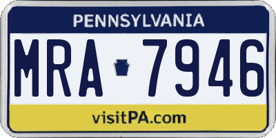 PA license plate MRA7946