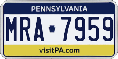 PA license plate MRA7959