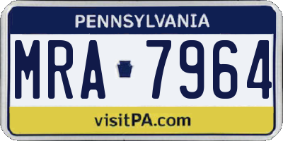 PA license plate MRA7964