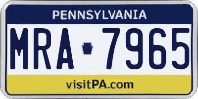 PA license plate MRA7965