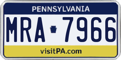 PA license plate MRA7966