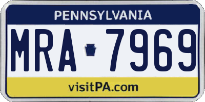 PA license plate MRA7969