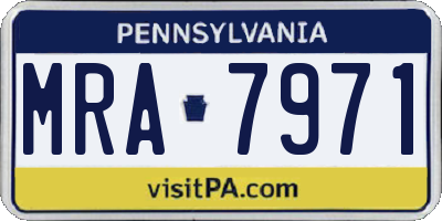 PA license plate MRA7971