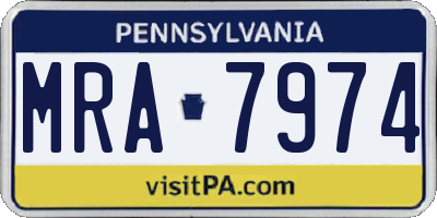 PA license plate MRA7974